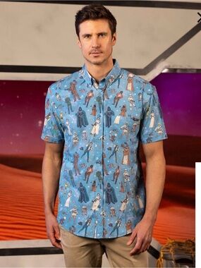 RSVLTS STAR WARS “RETRO ‘77" KUNUFLEX Short Sleeve Shirt Sz XL Mens